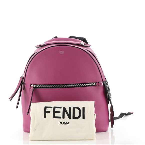 Fendi Embossed Crocodile Medium Leather Backpack - Picture 2 of 5